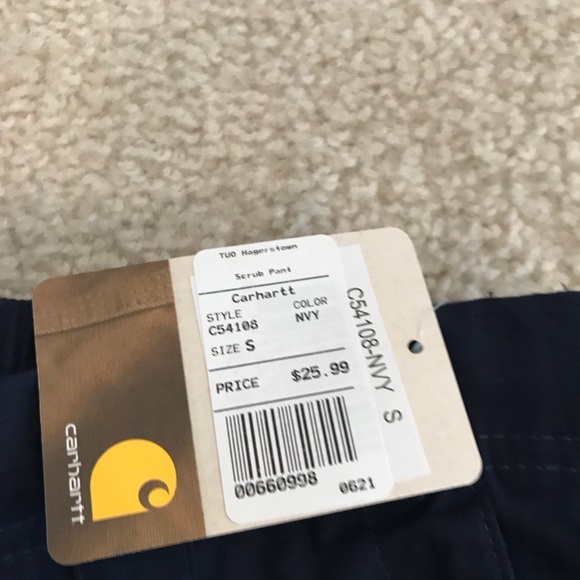 (2) Pairs of Carhartt Navy Blue Scrub Pants - Picture 3 of 8